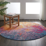 Modern Abstract Colorful Sunburst Area Rug