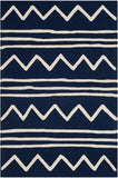 Kids Collection SFK907N Handmade Moroccan Wool Area Rug Navy / Ivory