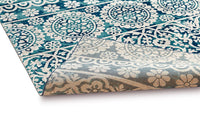 Modern Floral Ivory Blue Short Pile Area Rug