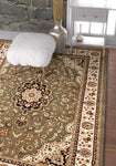 Medallion Green Traditional Soft Area Rug