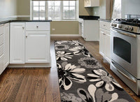 Floral Gray Area Rug