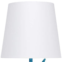Simple Designs 16"H Sparkling Blue and White Unicorn Accent Table Lamp