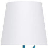 Simple Designs 16"H Sparkling Blue and White Unicorn Accent Table Lamp