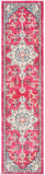 Boho Chic Medallion Distressed Soft Area Rug, Fuchsia / Blue