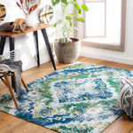 Antioch Bohemian Medallion Area Rug, Dark Green/Navy