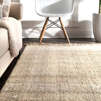 Natural Wavy Chevron Jute Area Rug