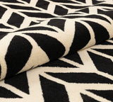 Miami Bourban Chevron Black Modern Area Rug