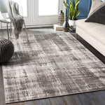 Eustace Modern Abstract Soft Area Rug Charcoal