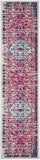 Madison Collection Boho Chic Medallion Distressed Soft Area Rug Fuchsia / Teal