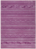 Moroccan Geometric Low Profile Pile Indoor Area Rugs Purple