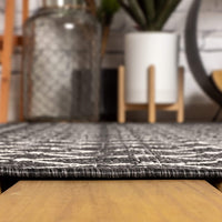 Moroccan Geometric Textured Weave Indoor/Outdoor Black/Gray Area Rug