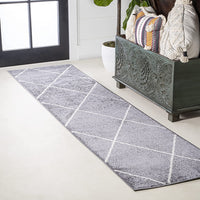 JONATHAN Y Minimalist Diamond Trellis soft Area Rug Bedroom Kitchen Multi/White