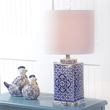 Choi 23" Chinoiserie LED Table Lamp Blue/White