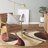 Contemporary Abstract Brown Red Soft Area Rugs