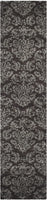 Damask Plush 1.2-inch Thick Area Rug, Dark Brown / Smoke