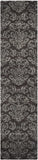 Damask Plush 1.2-inch Thick Area Rug, Dark Brown / Smoke