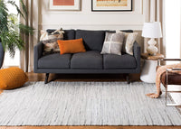 Hand Woven Grey Cotton Area Rug