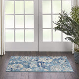 Tranquil Eclectic Floral Turquoise Soft Area Rug