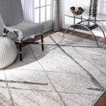 Stripes Light Gray Soft Area Rugs