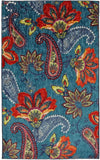 Home Whinstone Paisley Floral Soft Area Rug, Dark Teal Multi