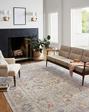 Chris Loves Julia x Loloi Rosemarie ROE-04 Graphite / Multi Oriental Area Rug 18" x 18" Sample Swatch
