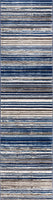 Amba Signature Modern Distressed Geo Stripes Blue Area Rug