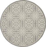 Transitional Floral Ivory/Grey Area Rug