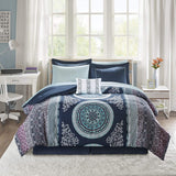 Complete Bag Casual Boho Comforter with Sheet Decorative Pillow, All Season Bedding Set