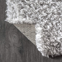 Aydin Plush Shag Mingled Gray/Ivory Soft Area Rug