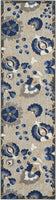 Indoor/Outdoor Floral Natural/Blue Area Rug