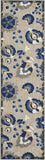 Indoor/Outdoor Floral Natural/Blue Area Rug