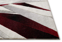 Modern Geometric Red White Comfy Hand Carved Area Rugs