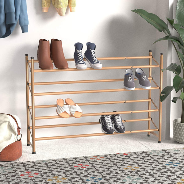Shoe rack sales rose gold