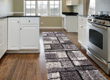 Geometric Pattern Gray Cozy Shag Area Rugs