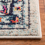 Boho Chic Medallion Distressed Soft Area Rug, Cream / Blue