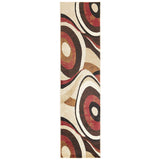 Contemporary Abstract Brown Red Soft Area Rugs