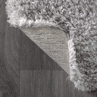 Aydin Plush Shag Mingled Gray/Ivory Soft Area Rug