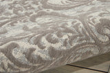 Damask Contemporary Ivory Grey Area Rug