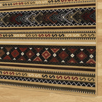 Moroccan Geometric Low Profile Pile Indoor Area Rugs Beige