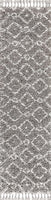 Mercer Shag Plush Tassel Moroccan Diamond Indoor Soft Area Rug Cream/Grey