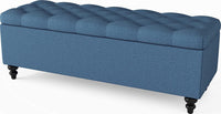 Ottoman with Storage, 51-inch Bench with Button-Tufted