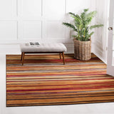 Modern Multi Striped Contemporary Beige Area Rug