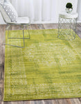 Modern Traditional Vintage Distressed Light Green Soft Area Rug