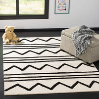 Kids Collection SFK907N Handmade Moroccan Wool Area Rug Navy / Ivory