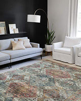 Loloi II Skye Collection SKY-01 Blush / Grey, Traditional 7'-6" x 9'-6" Area Rug