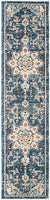 Boho Chic Medallion Distressed Soft Area Rug, Blue / Light Blue