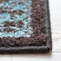 Maples Rugs Pelham Vintage Kitchen Rugs Non Skid Blue/Walnut