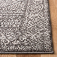 Moroccan Boho Distressed Area Rug Dark Grey / Ivory