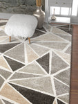 Modern Geometric Gray Ivory Area Rugs