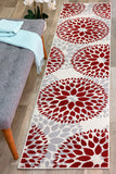 Floral Gray/Grey Red Area Rug